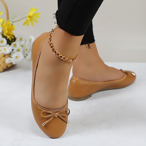Women's Cushioned Insole Classic Bow Tie Ballerina Flat - Picture 5 of 10